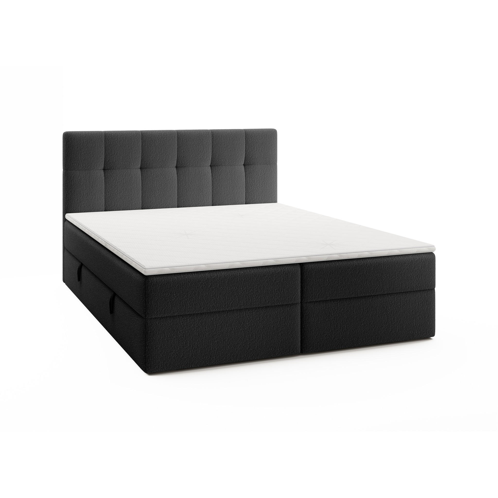 BOXBETT Arturo In Freya - Schwarz, Holzwerkstoff/Textil (200/200cm) - Fun Möbel