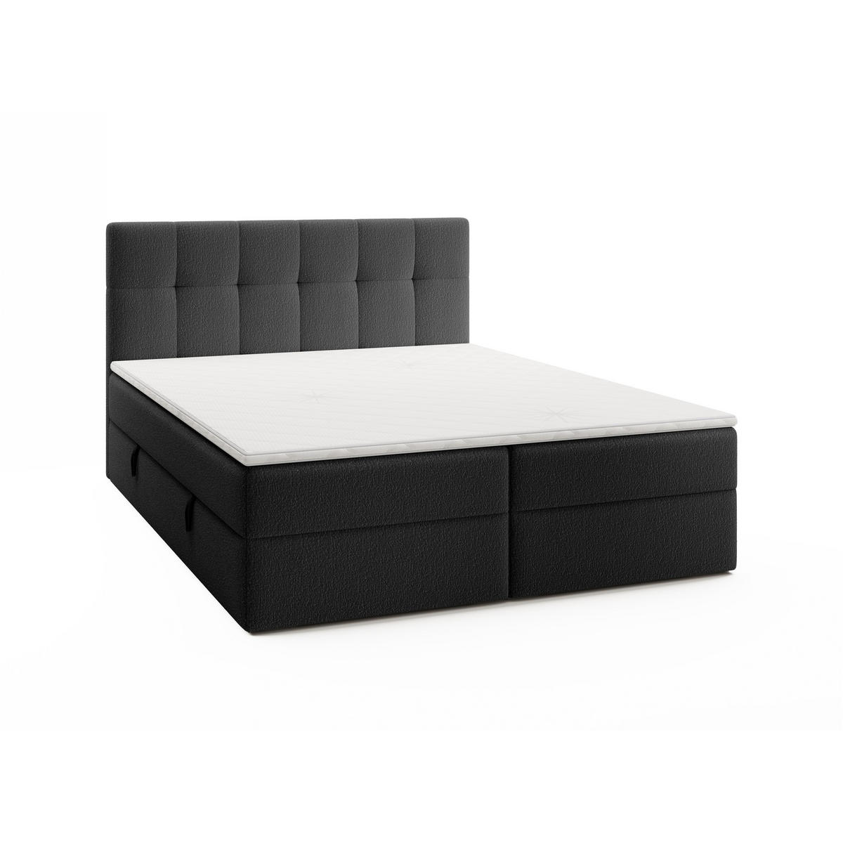 BOXBETT Arturo In Freya - Schwarz, Holzwerkstoff/Textil (160/200cm) - Fun Möbel