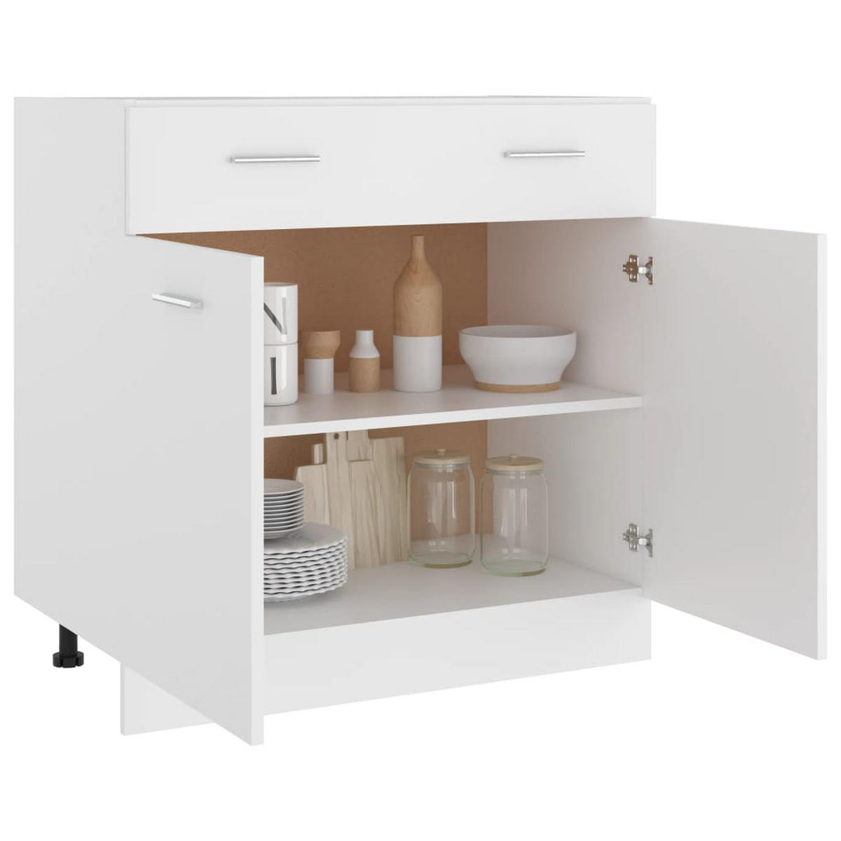 SCHUBUNTERSCHRANK Lyon Weiss 80/46/81,5 Cm Holzwerkstoff - Weiß, Holzwerkstoff (46/81.5/80cm) - vidaXL