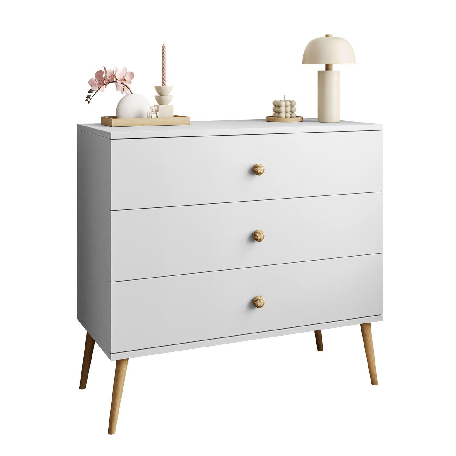 KOMMODE mit Schubladen HARMONY Weiß - Weiß, Holzwerkstoff (100/85/41cm) - Lookway
