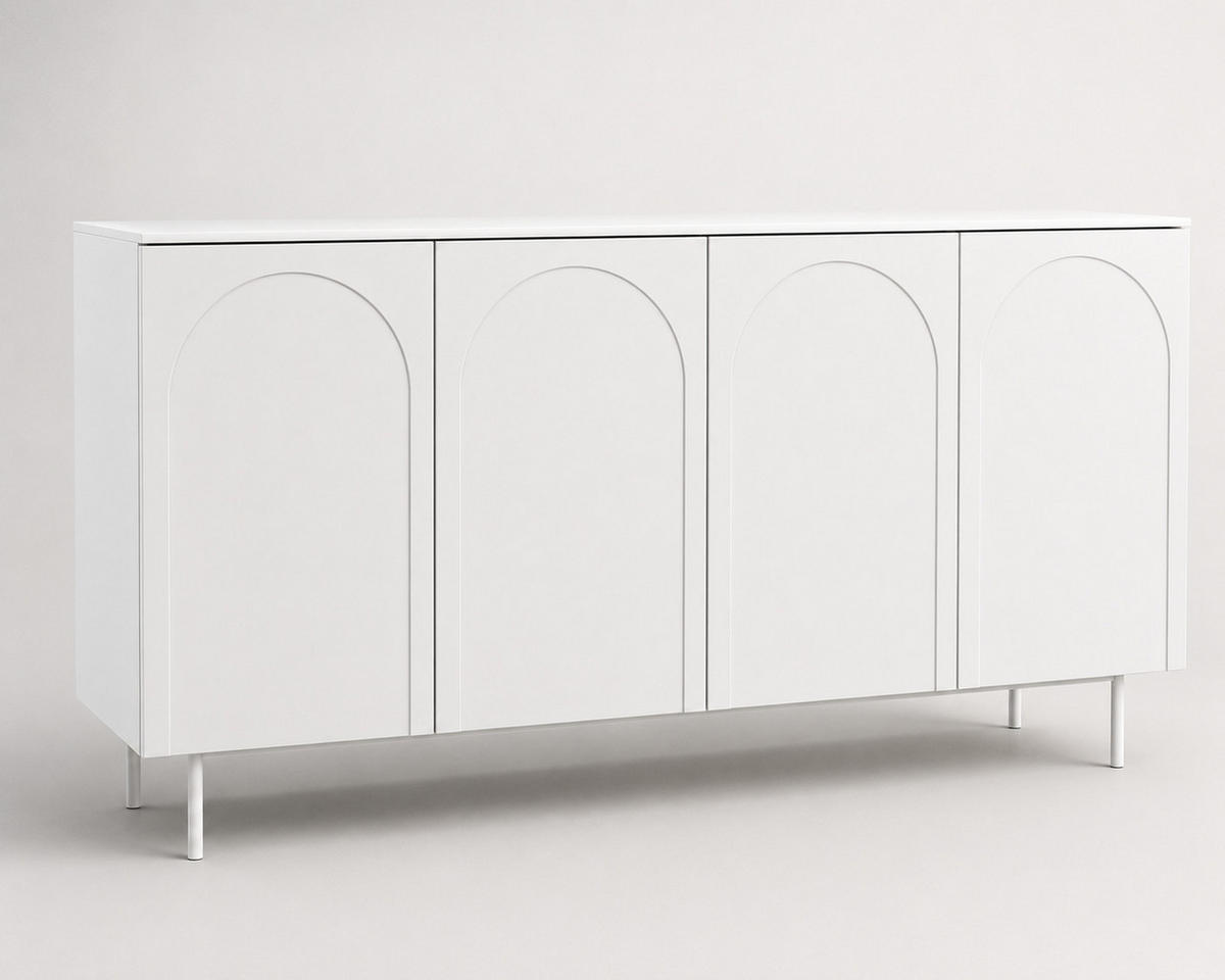KOMMODE, Weiß, 161 x 42 x 87,6 cm - Weiß, Holzwerkstoff (161/87.6/42cm) - 3XE LIVING