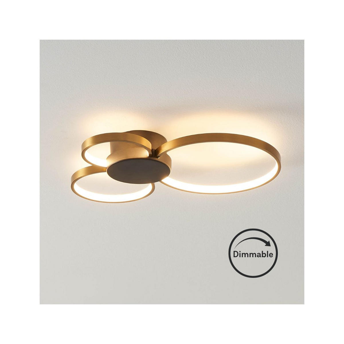 DECKENLEUCHTE Alisa, Schwarz und gold, 47cm - Goldfarben, Metall (47/38/47cm) - KOSILUM