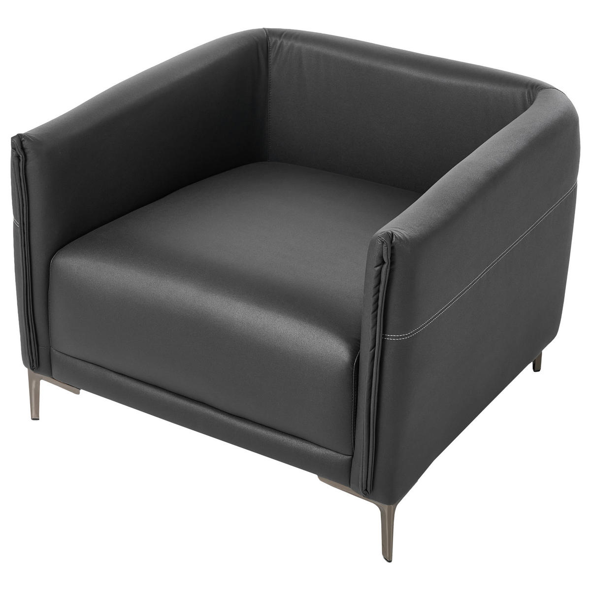SOFA-SET 6-Sitzer Stoff Schwarz Cilens - Dunkelgrau/Schwarz, Textil (212/93/83cm) - Beliani