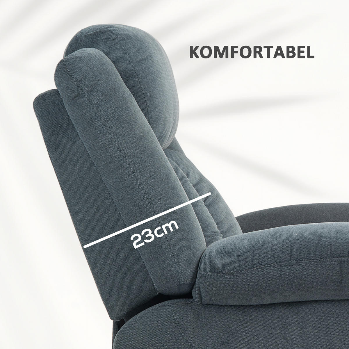 RELAXSESSEL mit Aufstehhilfe Elektrisch Fernsehsessel mit Liegefunktion Samt - Grau, Kunststoff (92/105/94cm) - HOMCOM