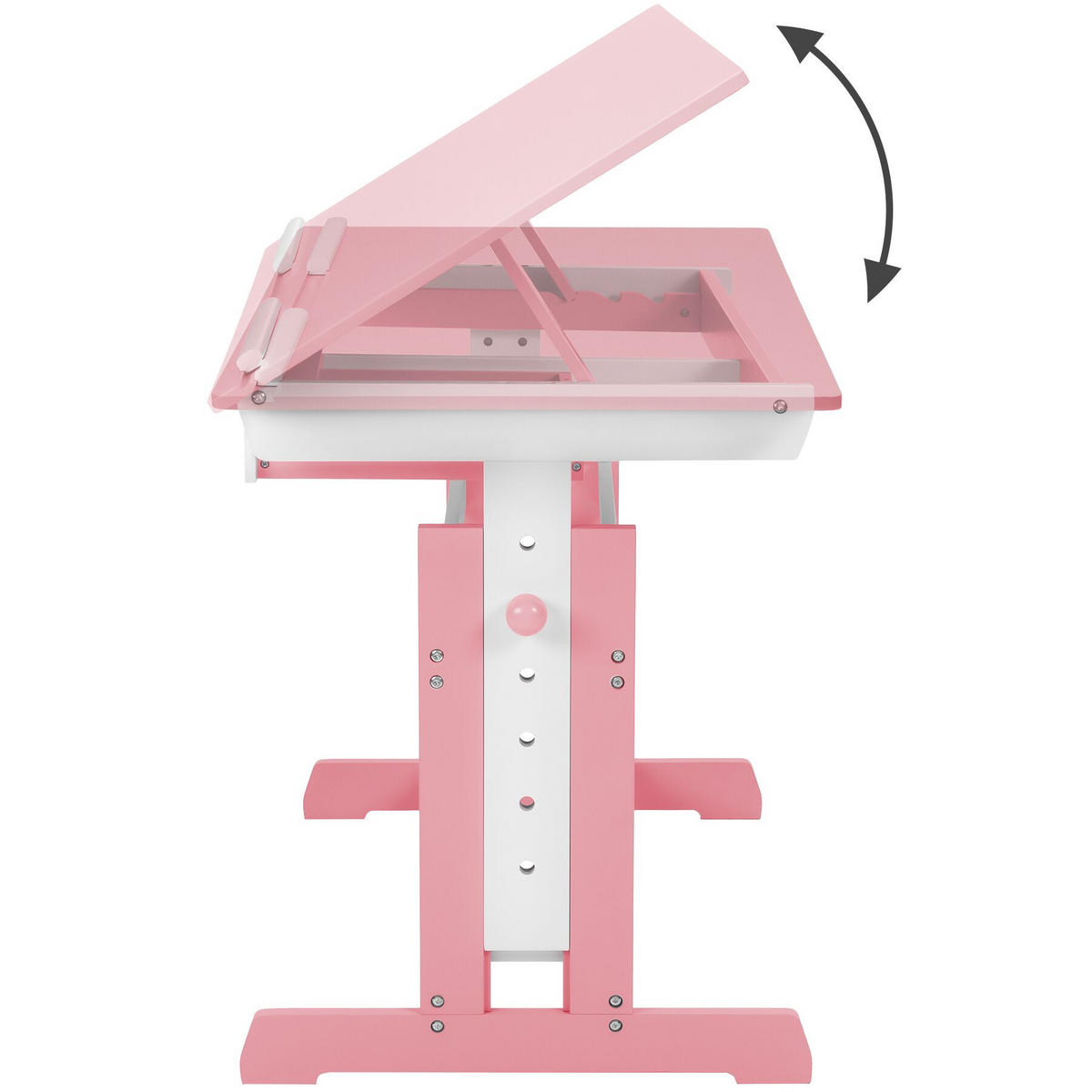 SCHREIBTISCH ,pflegeleicht,rosa - Rosa, Holz (55/94/109cm) - tectake