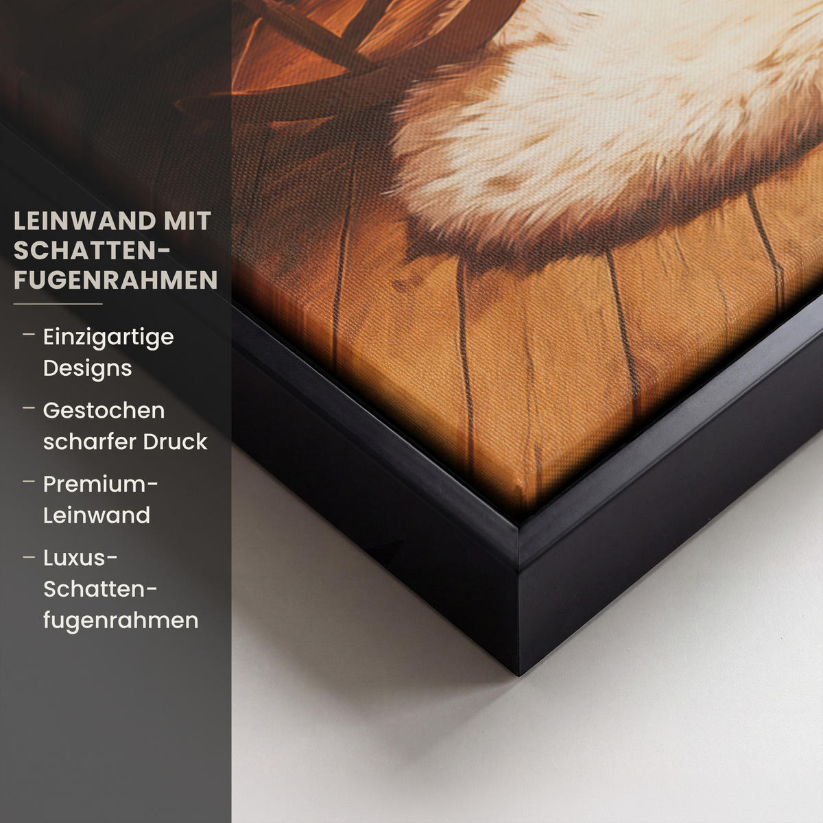 LEINWAND Bilder mit Rahmen - Winter - Weihnachten - Zuhause - Kamin - 60x80 - Bernsteinfarben, Textil (60/80cm) - MuchoWow