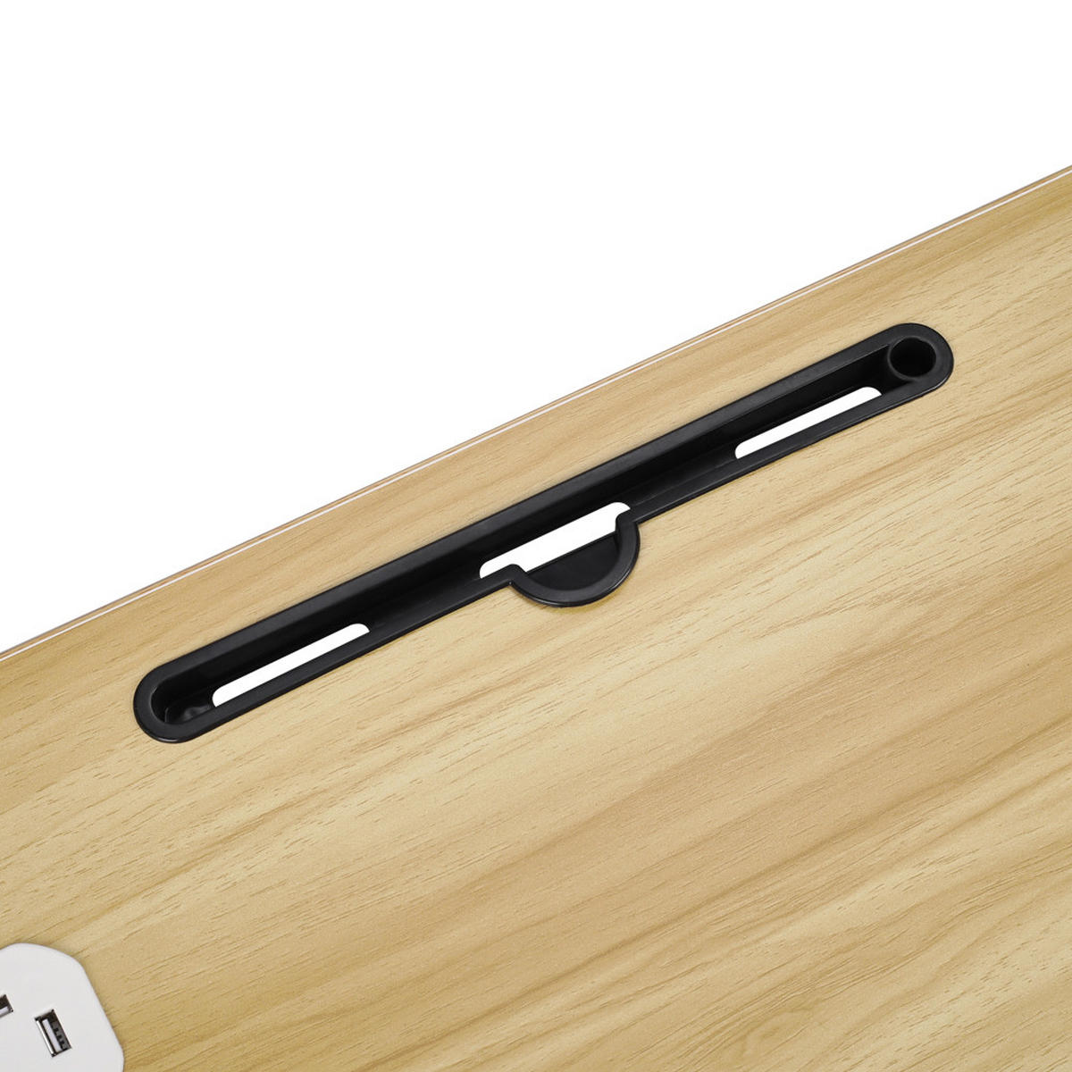 LAPTOPTISCH Klappbarer mit USB-Anschlüssen für Bett und Couch in Holzoptik - Naturfarben, Metall (40/60/28cm) - Livingandhome