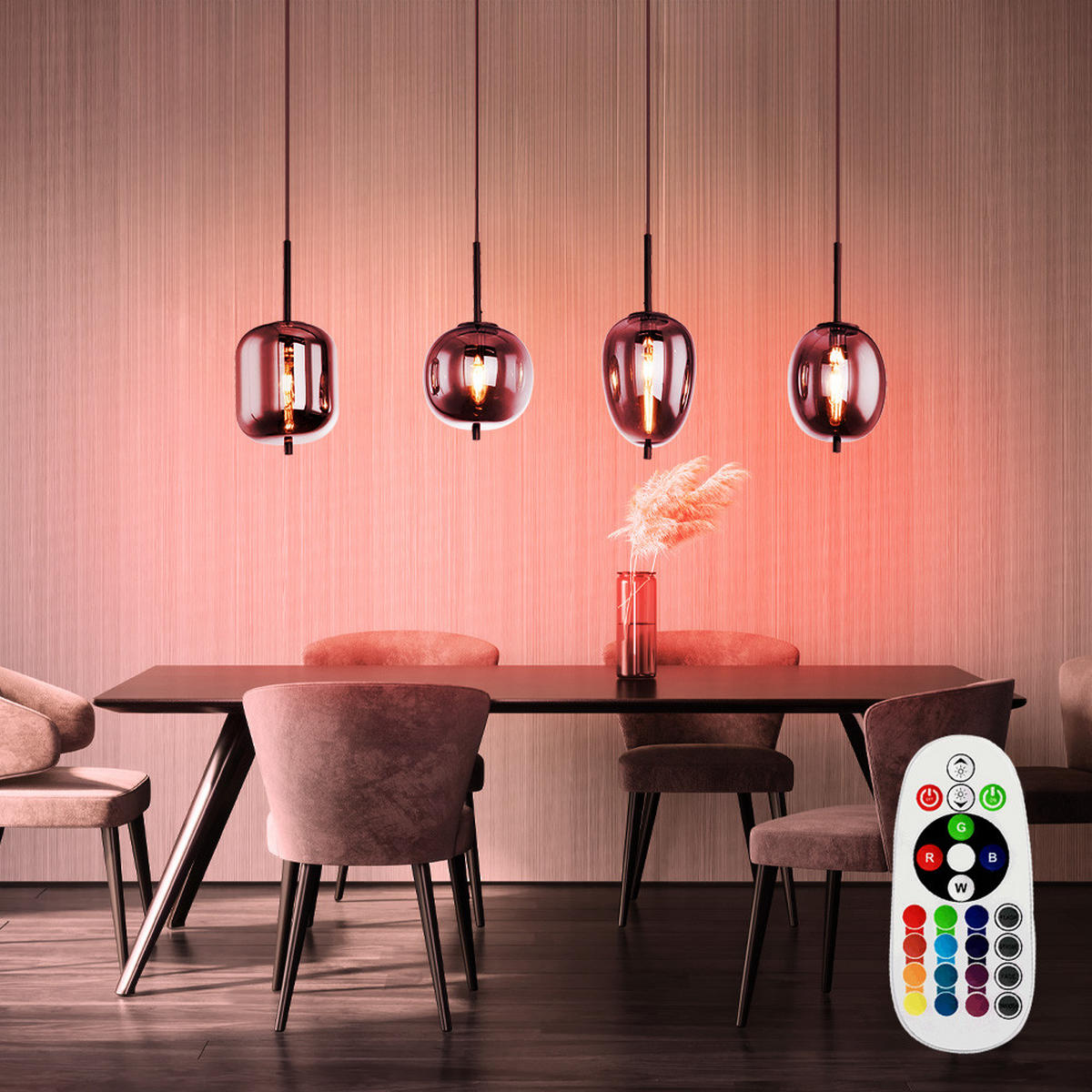 LED HÄNGELEUCHTE Blacky Schwarz Glas - Schwarz, Glas (100/18.5/120cm) - Globo Lighting
