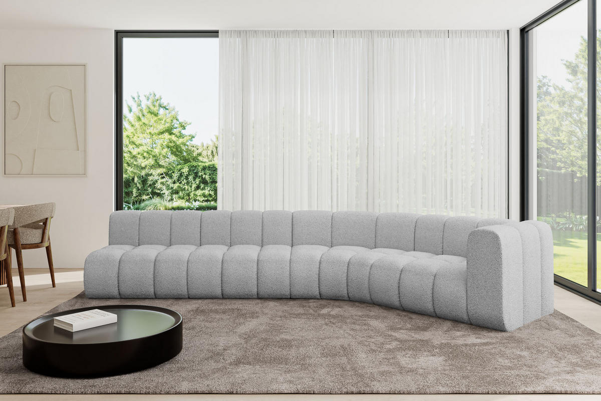 ECKSOFA modulares Sofa Karex-L2 - 399x194x70 cm Hellgrau - Hellgrau, Holzwerkstoff/Textil (399/194cm) - ALTDECOR
