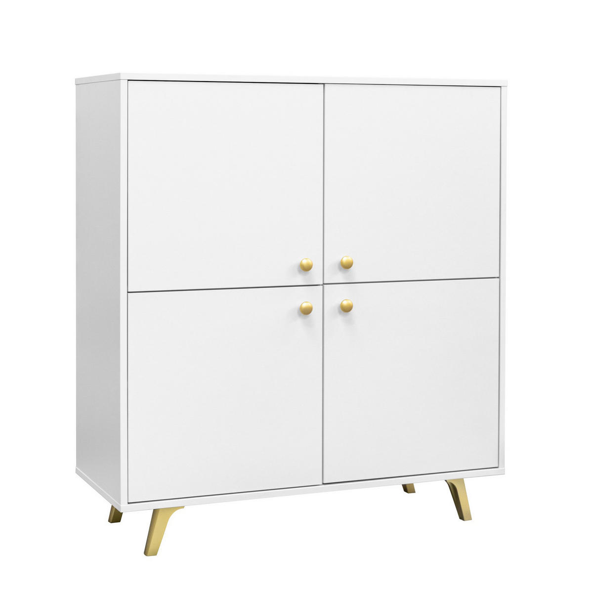 KOMMODE GALIO 140/86/41cm mit Schubladen 4 Türen Weiß - Weiß, Holzwerkstoff (140/86/41cm) - MASSENO