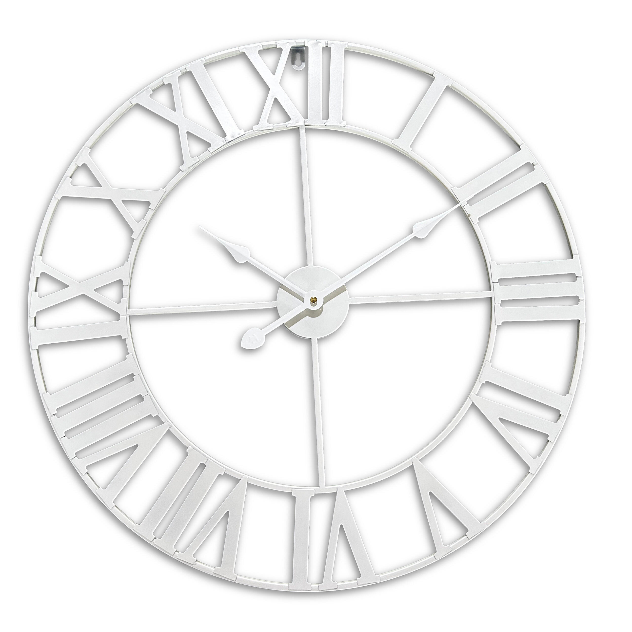 Relaxdays HODINY Bílé železo římské číslice 60 cm