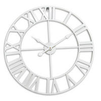 WANDUHR - Weiß, Metall (60/60/3.5cm) - Relaxdays
