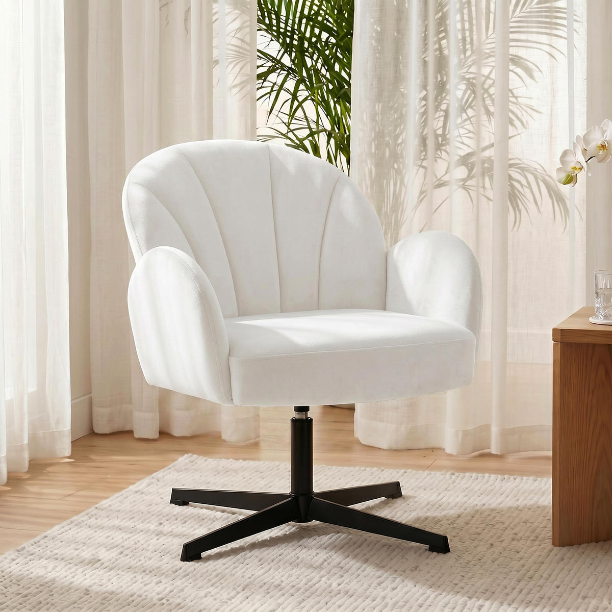 DREHSTUHL Creme 1 Stück - Creme, Naturmaterialien (64.5/80/68cm) - GiPP