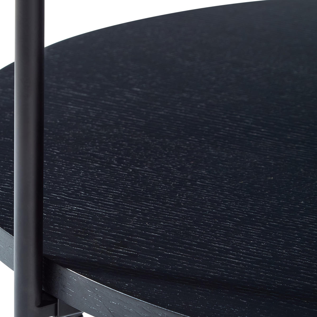 RUNDER COUCHTISCH Eiche - Schwarz, Metall (69/69/38cm)