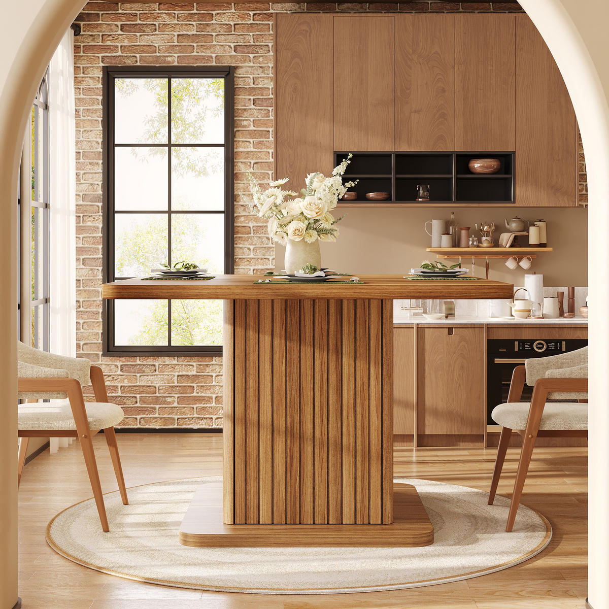 ESSTISCH 80/80/76 cm, Dunkelbraun - Naturfarben, Holzwerkstoff (80/80/76cm)