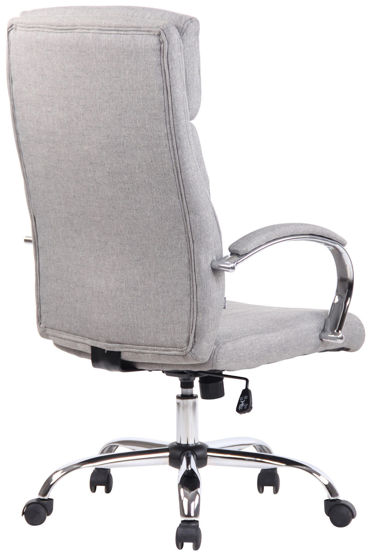 CHEFSESSEL Stoff grau - Chromfarben/Grau, Textil/Metall (64/112/70cm) - CLP