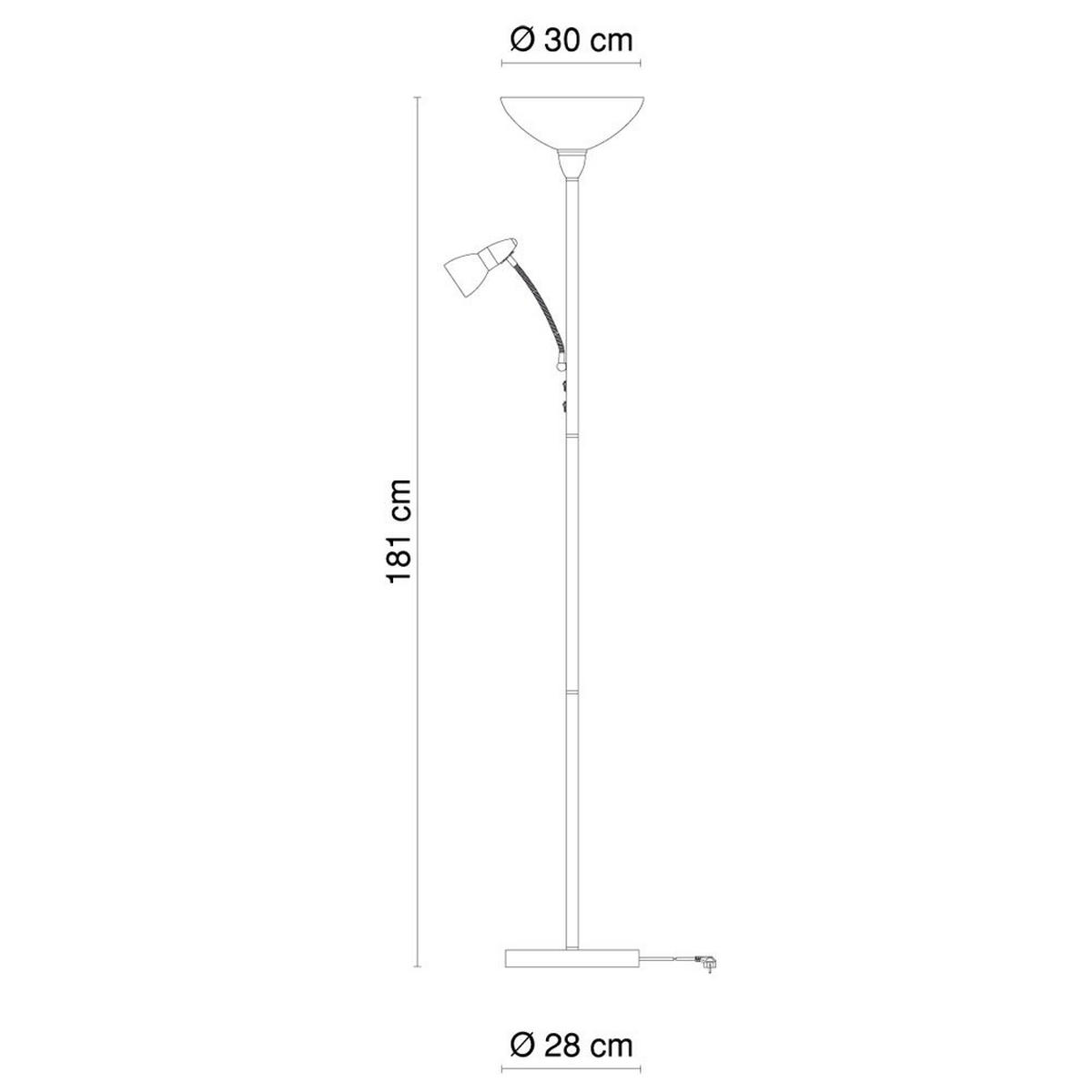 LED STEHLEUCHTE BLADE Silber Nickel Chrom - Silberfarben, Glas (30/30/181cm) - Globo Lighting