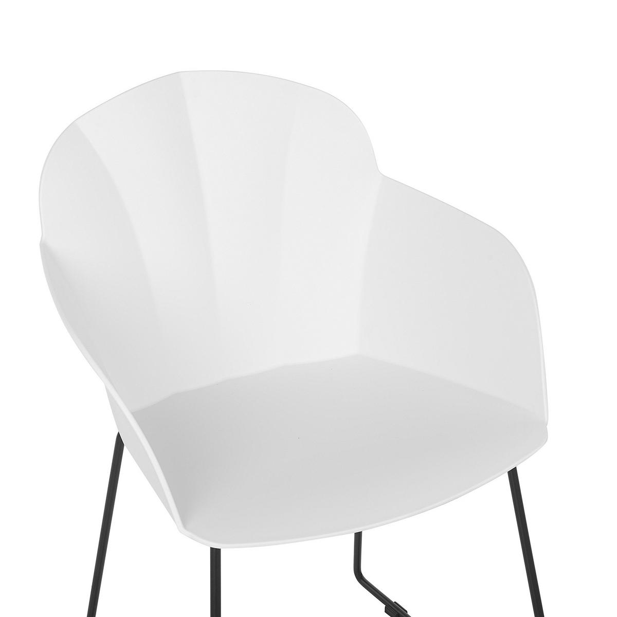 STUHL 2er-Set Kunststoff Weiß Sylva - Weiß, Kunststoff/Metall (58/85/54cm) - Beliani
