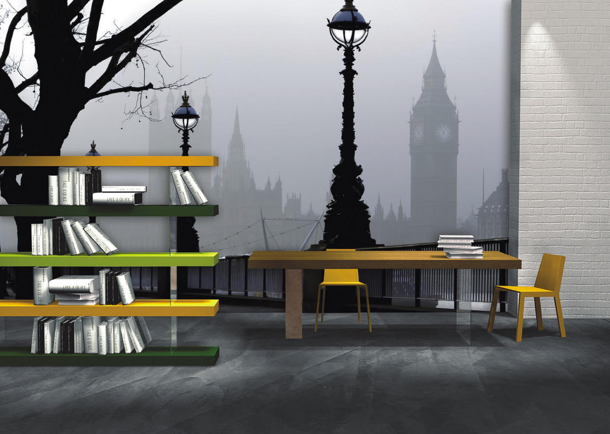 FOTOTAPETE London 375 x 270 cm - Schwarz, Papier (375/270cm) - Sanders & Sanders