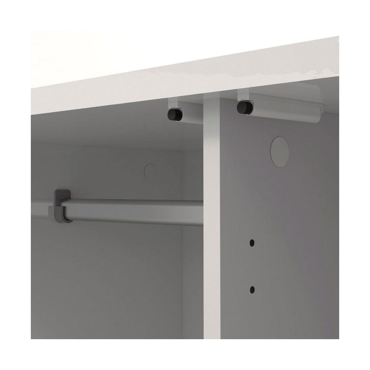 GARDEROBENSCHRANK weiß - Weiß, Holzwerkstoff (99/201/50cm) - ebuy24