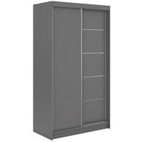 SCHWEBETÜRENSCHRANK 120 - MACEDONIA - Grau - Alufarben/Grau, Holzwerkstoff/Metall (120/216/61cm) - MKS