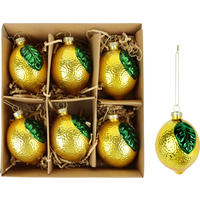 GLASSCHMUCK Lemon 6-tlg. - Goldfarben, Glas (6/9/6cm) - FURNARO