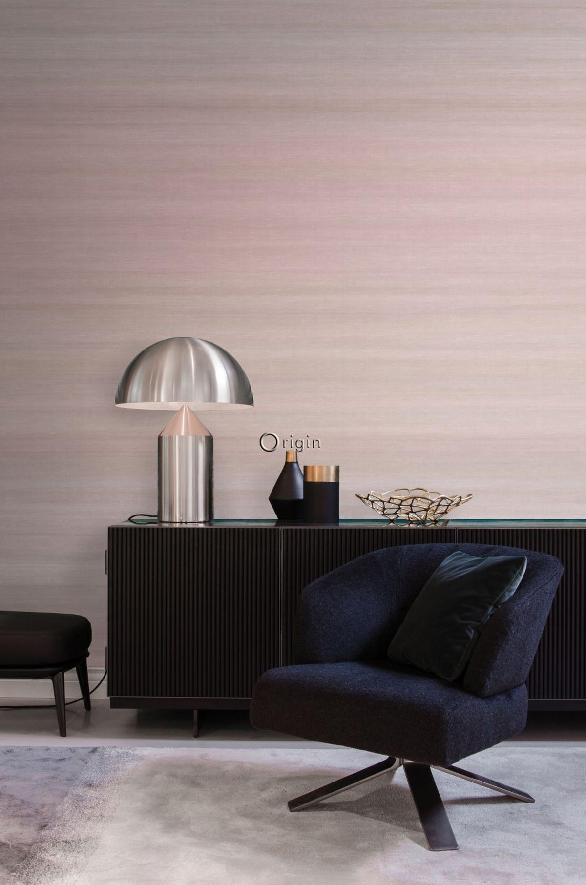 FOTOTAPETE Gewebeoptik mit Farbverlauf 200 x 300 cm - Pink, Papier (200/300cm) - Origin Wallcoverings