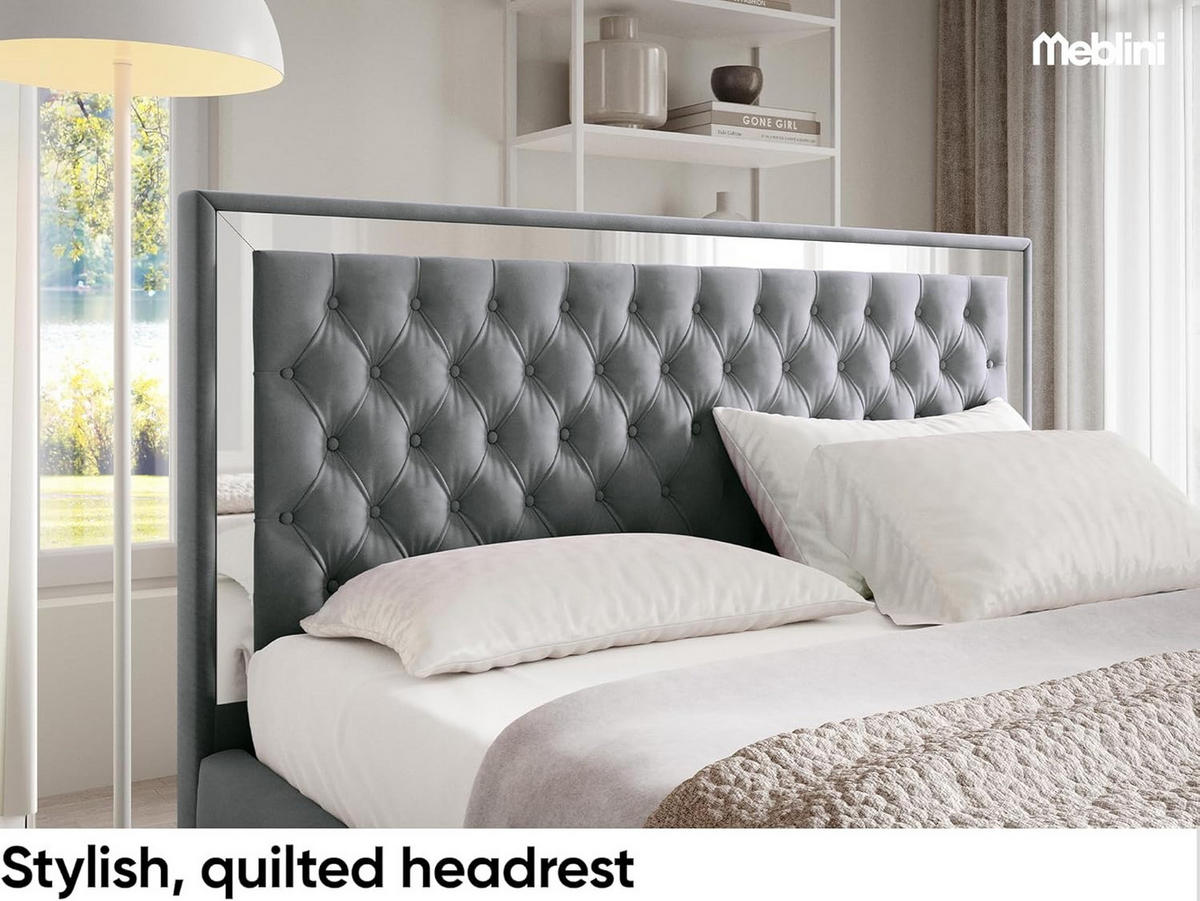 POLSTERBETT ARONA - Dunkelgrau, Textil (120/200cm) - Meblini