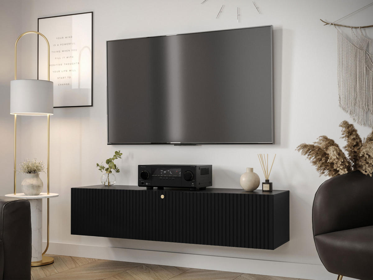 TV-LOWBOARD Waldi Slim I 150 - Schwarz, Holzwerkstoff (150/34/40cm) - MIRJAN24
