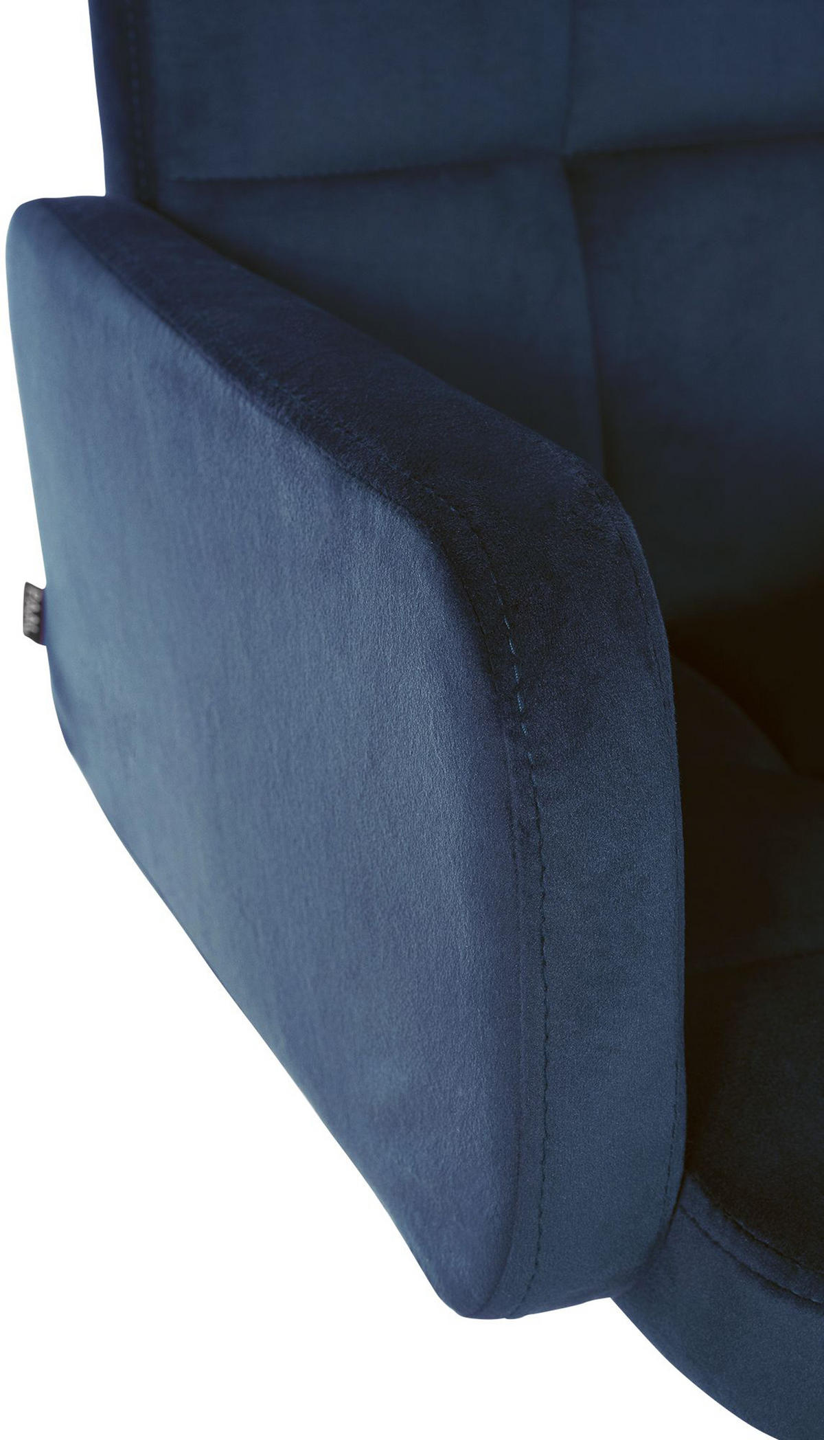 BARHOCKER Lausanne Samt schwarz blau - Blau/Schwarz, Textil/Metall (60/113/56cm) - TPFLiving