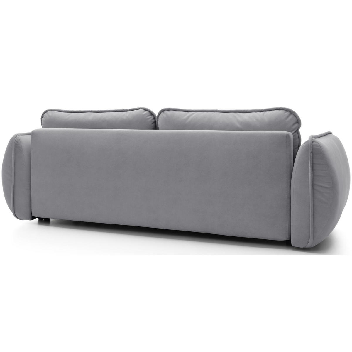 3-SITZER SOFA Cutie Hellgrau Easy-Clean-Velours - Hellgrau/Schwarz, Textil (257/90/114cm) - Selsey