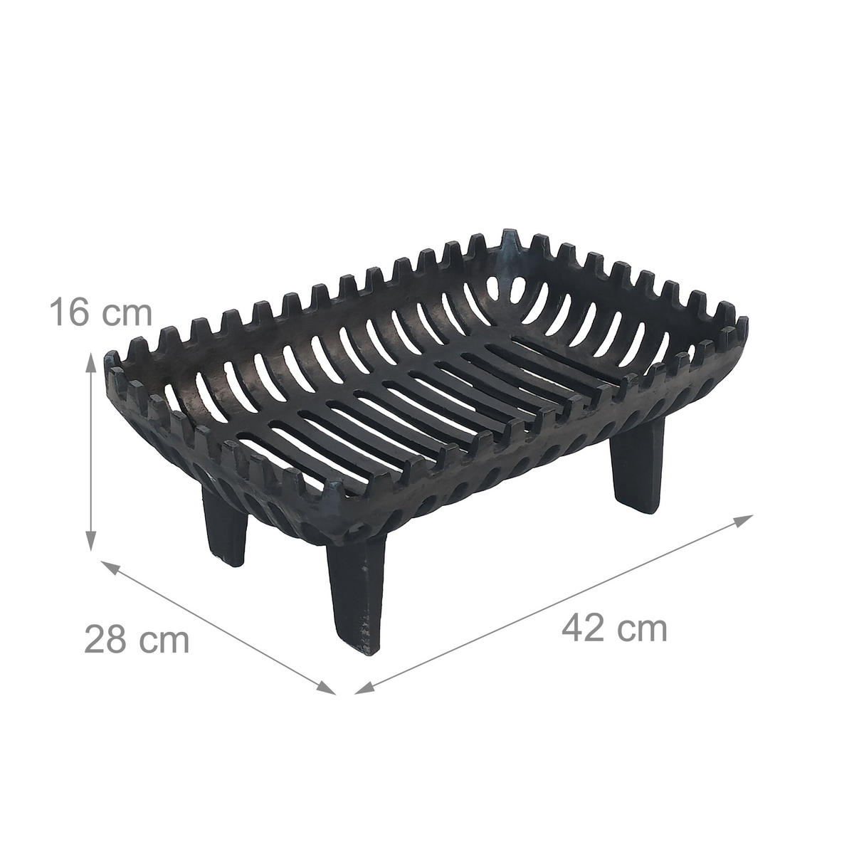 KAMINROST - Schwarz, Metall (42/16/28cm) - Relaxdays