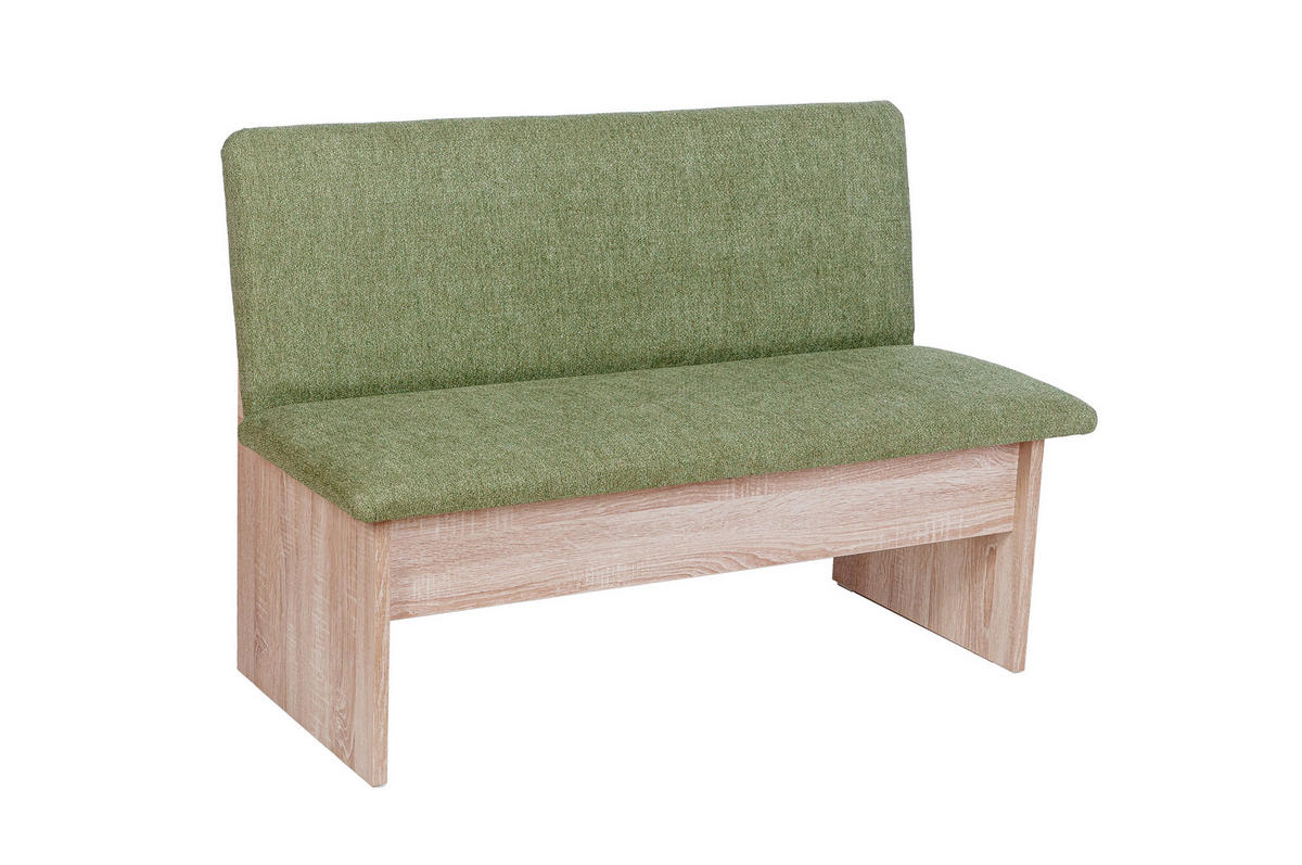 ECKBANK Die Vielseitige - Grün/Sonoma Eiche, Holzwerkstoff/Textil (145/185cm) - Kundler Home
