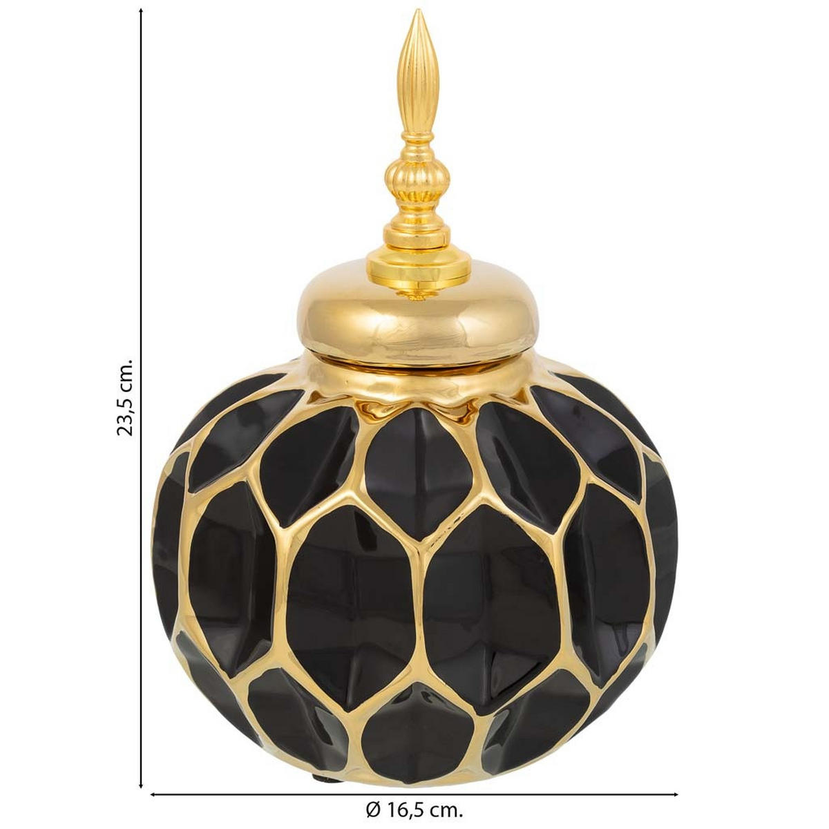 VASE aus Keramik, schwarz, 17x24cm - Schwarz, Keramik (23.5cm) - Wanderlust