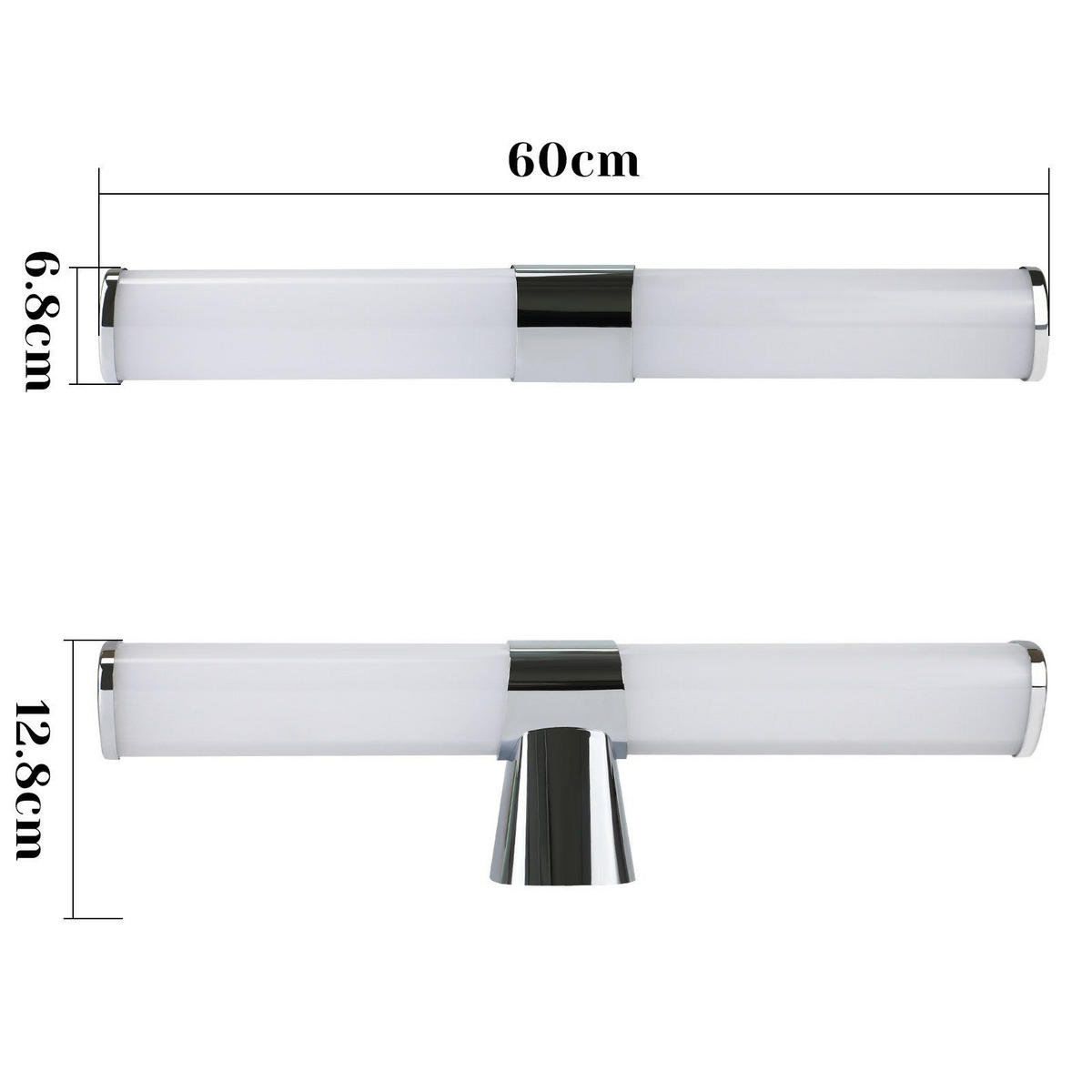 SPIEGELLEUCHTE Kiel 60/6.8/12.8 cm - Chromfarben, Kunststoff (60/6.8/12.8cm) - Nettlife
