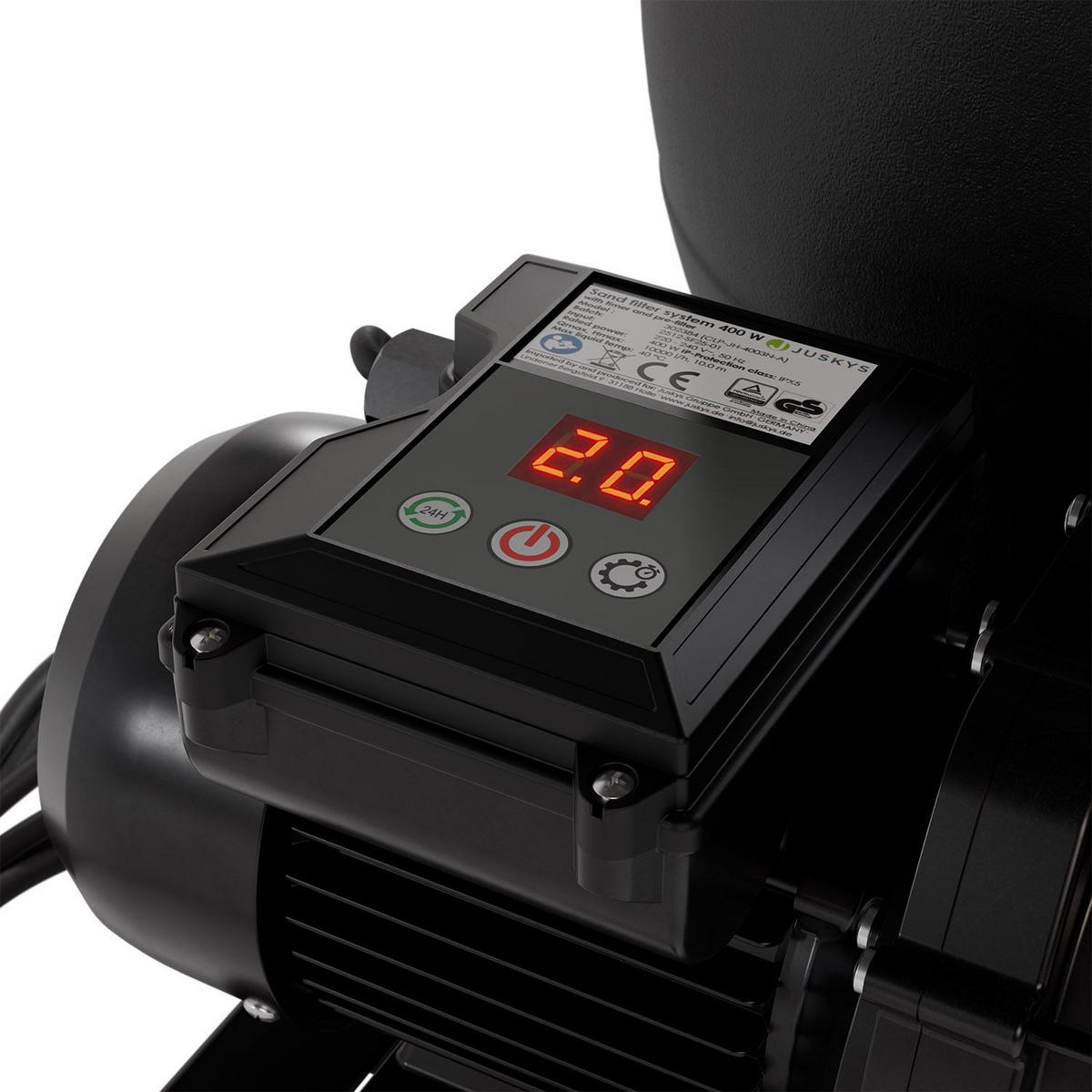 SANDFILTERANLAGE 400W inkl. Filter & Timer - Schwarz, Kunststoff (39/48/56cm) - Juskys