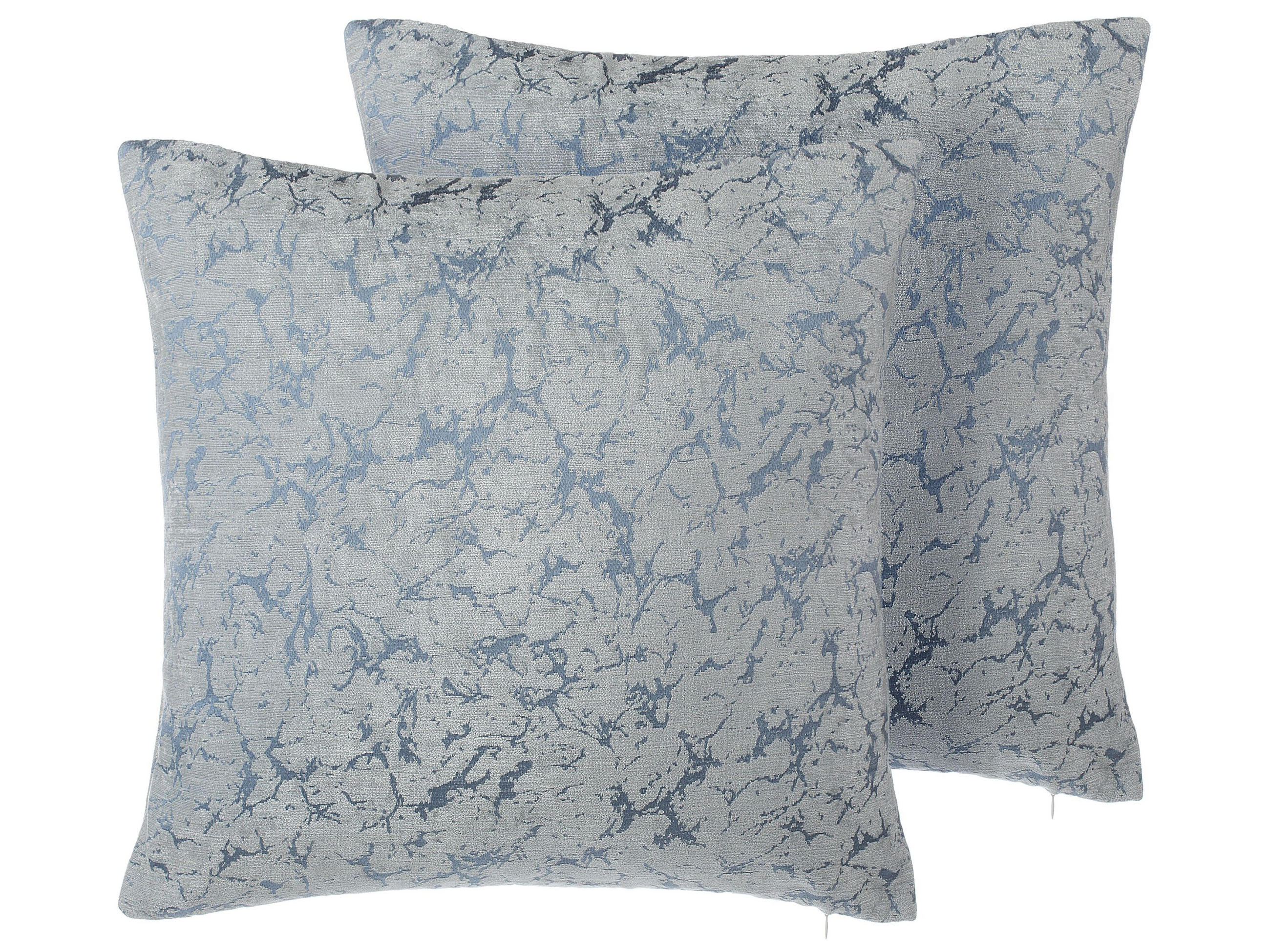 DEKOKISSEN 2er-Set Hellgrau 45/45 cm Wisteria - Hellgrau, Textil (45/45cm) - Beliani
