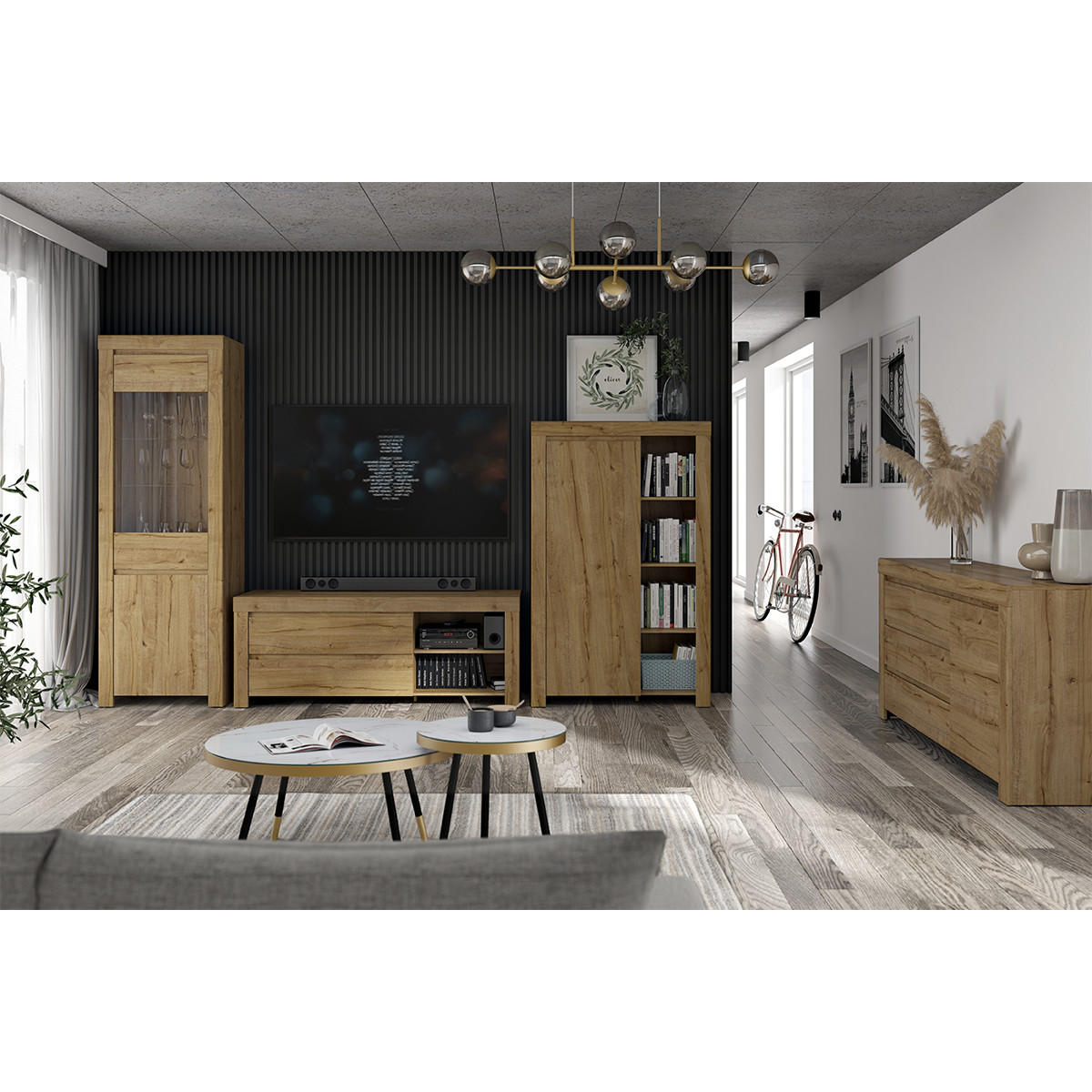 BÜCHERREGAL Hella Holz - Braun, Holzwerkstoff (98/156/42cm) - Petits-meubles