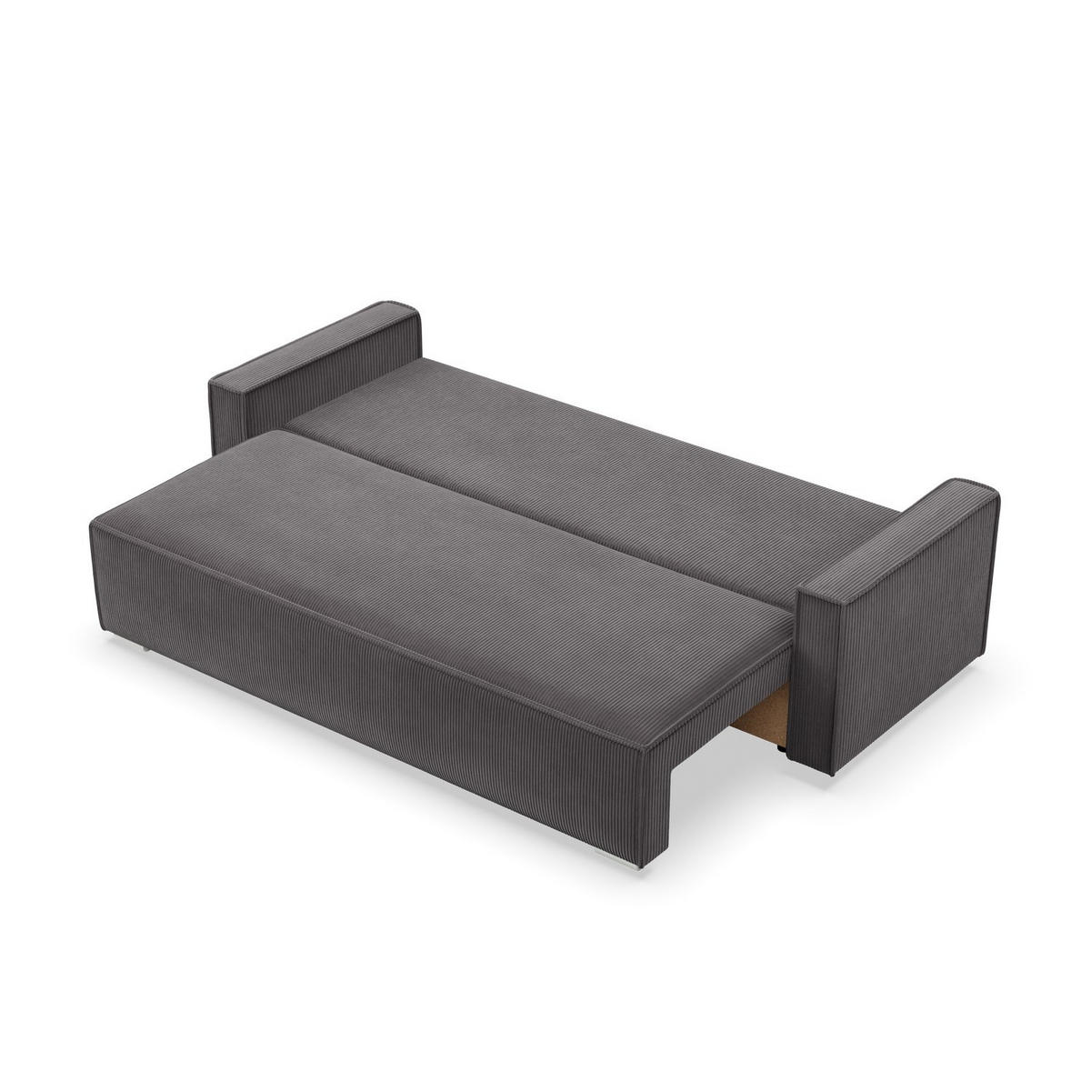 SOFA 3-SITZER MIT SCHLAFFUNKTION NOTO Dunkelgrau - Dunkelgrau, Textil (95/92/220cm) - Mebligo