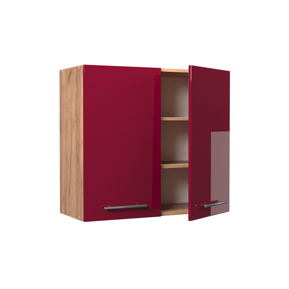 VÄGGSKÅP Fame-Line, Bordeaux högblank/Goldkraft ek, 80 cm - Bordeaux/Honungsek, Träbaserade material (80/72/34.1cm) - Vicco