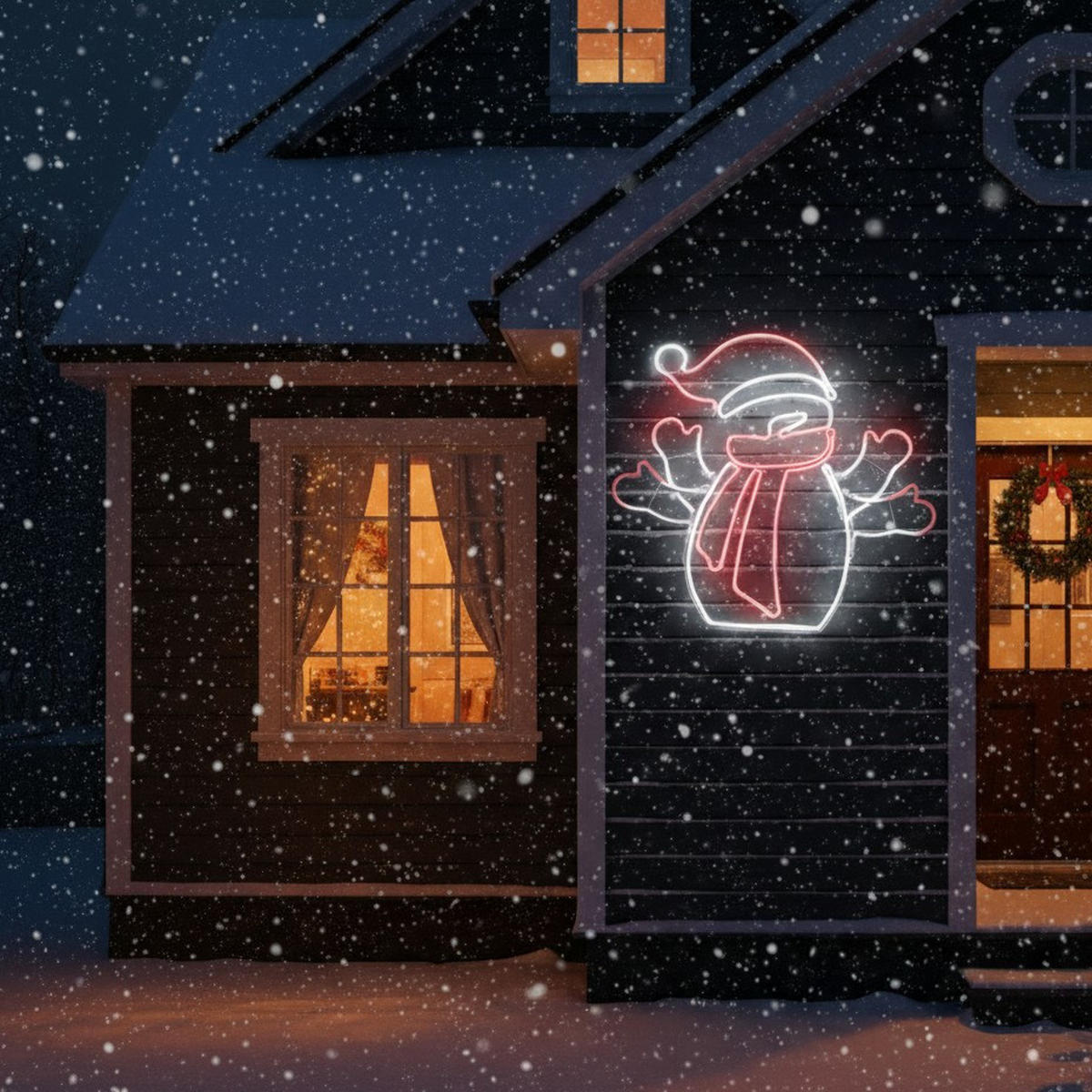 LED-WEIHNACHTSDEKO Schneemann 68/61 cm - Weiß, Kunststoff (61/1/55cm) - Home Styling Collection