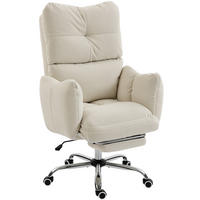 BÜROSTUHL Schwamm Stahl Cremeweiß - Creme, Textil/Metall (73/119/73cm) - HOMCOM