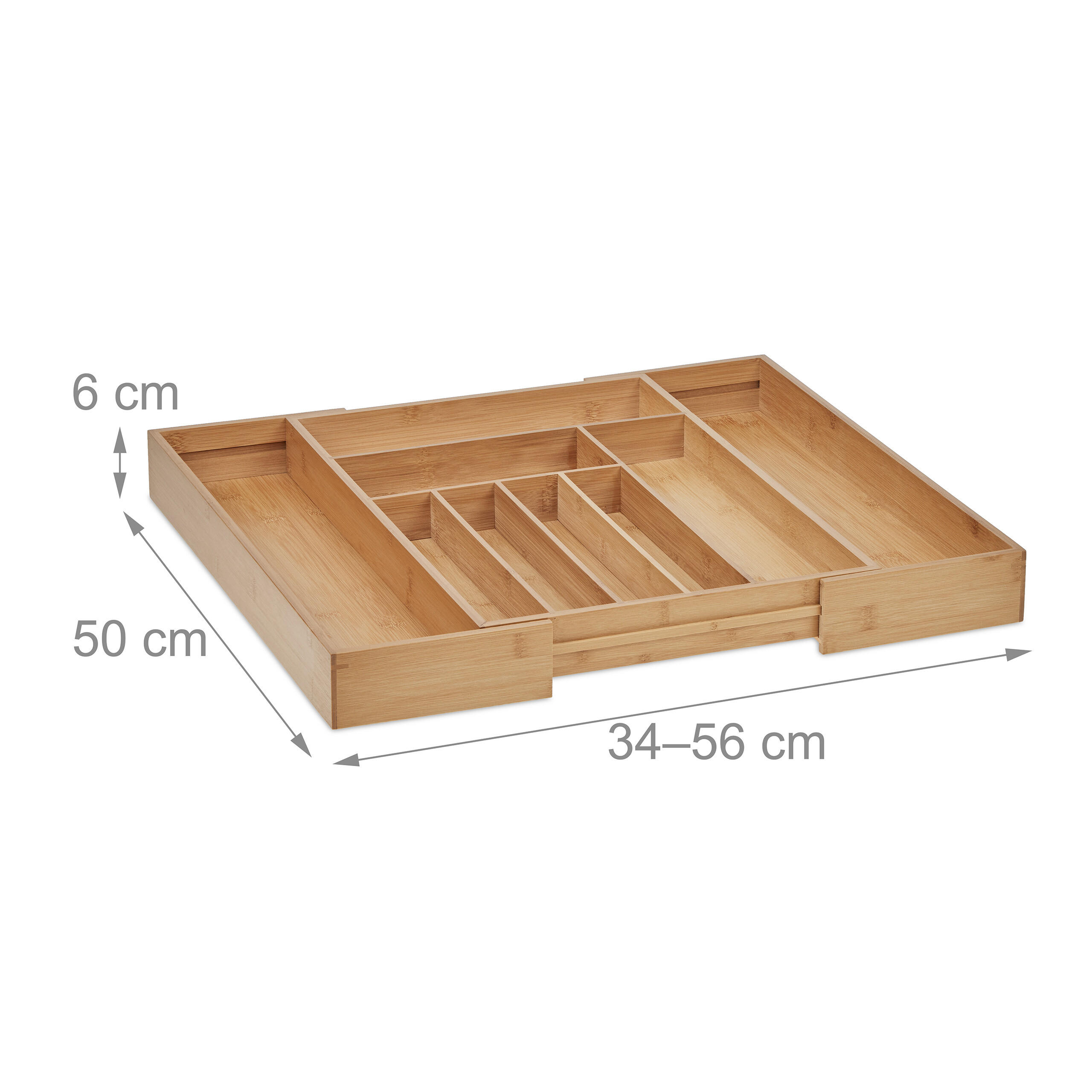 BESTECKKASTEN - Hellbraun, Holz/Kunststoff (56/6/50cm) - Relaxdays