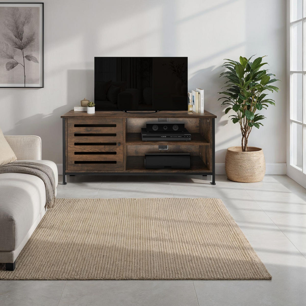 TV-BOARD Galway,110 x 41,5 x 50,5 cm,Industrial Holz dunkel, rustikal - Rostfarben, Holzwerkstoff (41.5/50.5/110cm) - tectake