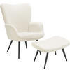 SESSEL Hygge,72 x 76 x 100,5 cm,Bouclé creme/schwarz - Creme/Schwarz, Kunststoff (72/100.5/76cm) - tectake
