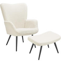 SESSEL Hygge,72 x 76 x 100,5 cm,Bouclé creme/schwarz - Creme/Schwarz, Kunststoff (72/100.5/76cm) - tectake