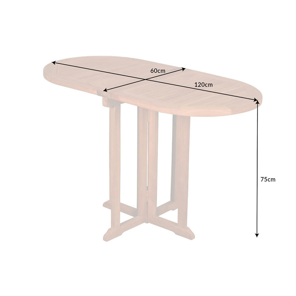BALKONTISCH EMPIRE TEAK Teakholz Natur 120 cm - Braun, Holz (60/120/75cm) - riess-ambiente