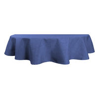 TISCHDECKE Leinenoptik 135/180 cm oval Blau - Blau, Textil (135/180cm) - TiborTex