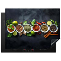 HERDABDECKPLATTE Kräuter - Gewürze - Konkrete Optik - Stilleben Herdabdeckung Induktionsfeld 70x52 cm - Multicolor, Kunststoff (70/52/0.2cm) - MuchoWow