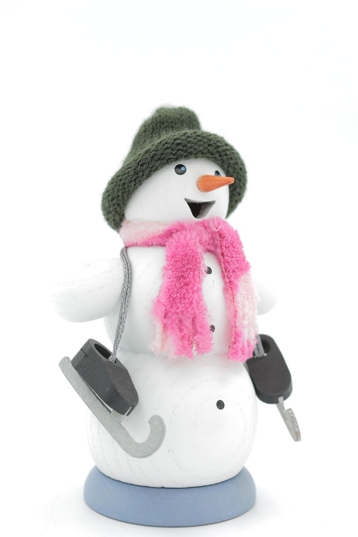RAUCHFIGUR Schneemann mit Schlittschuhen 13 cm - Multicolor, Holz (6/13/10cm)
